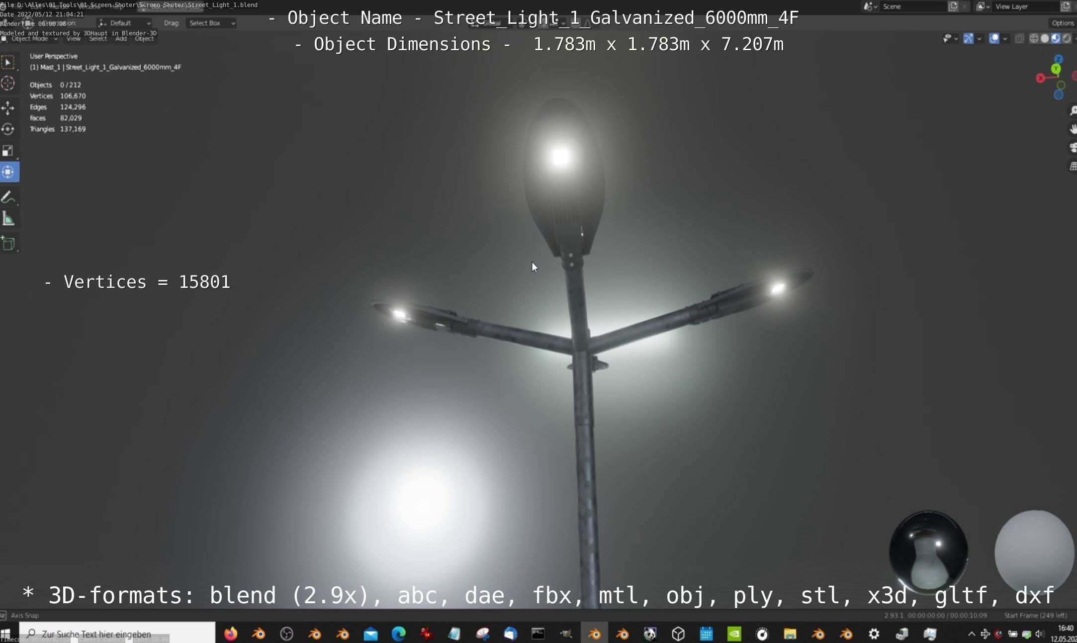 Street Light 1 Galvanized 3D Model Collection_114