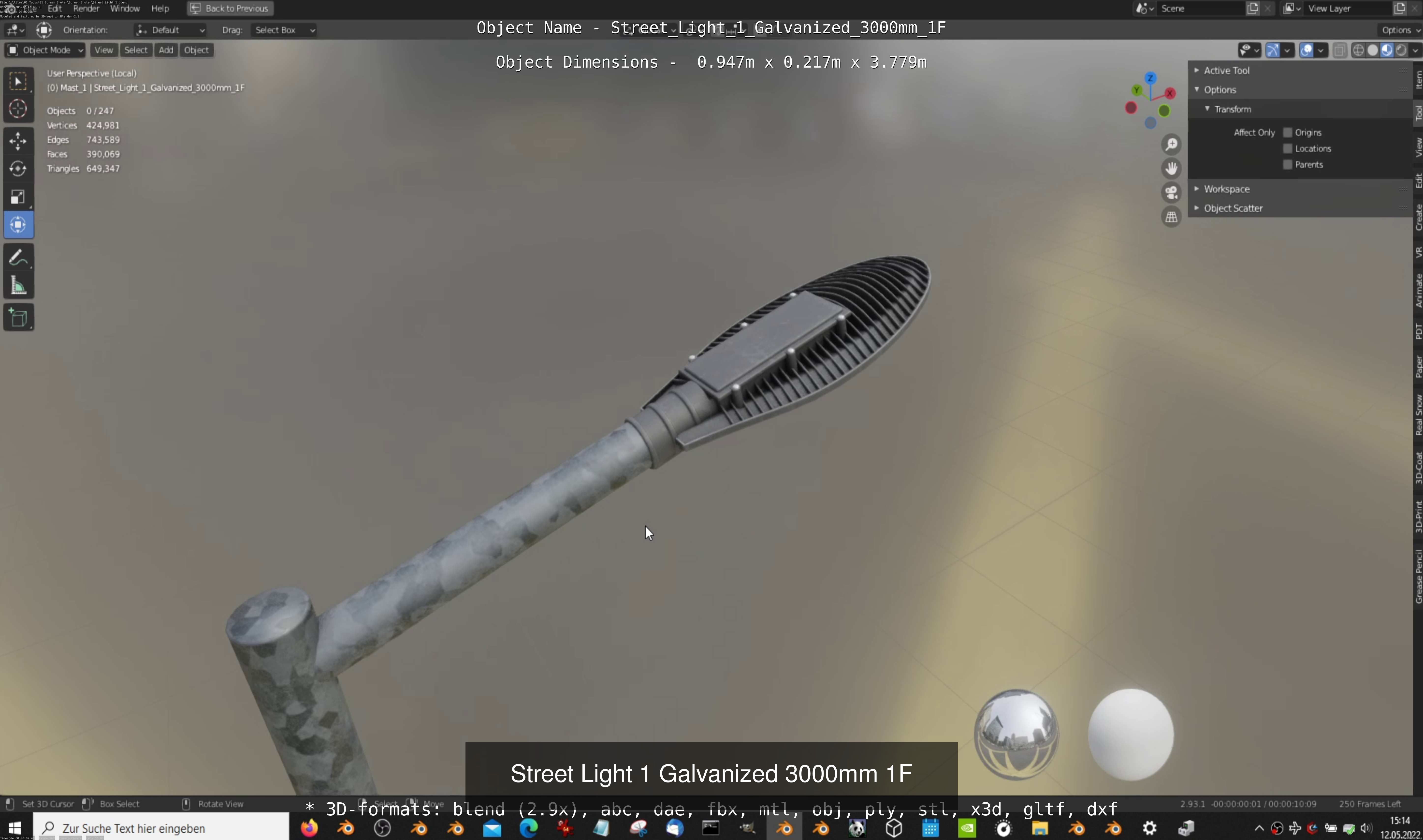 Street Light 1 Galvanized 3D Model Collection_76