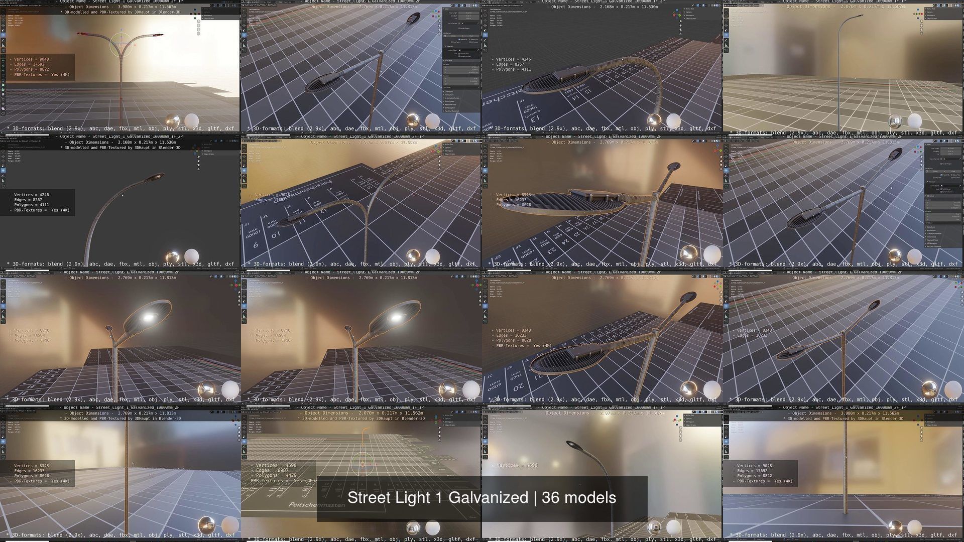 Street Light 1 Galvanized 3D Model Collection_48