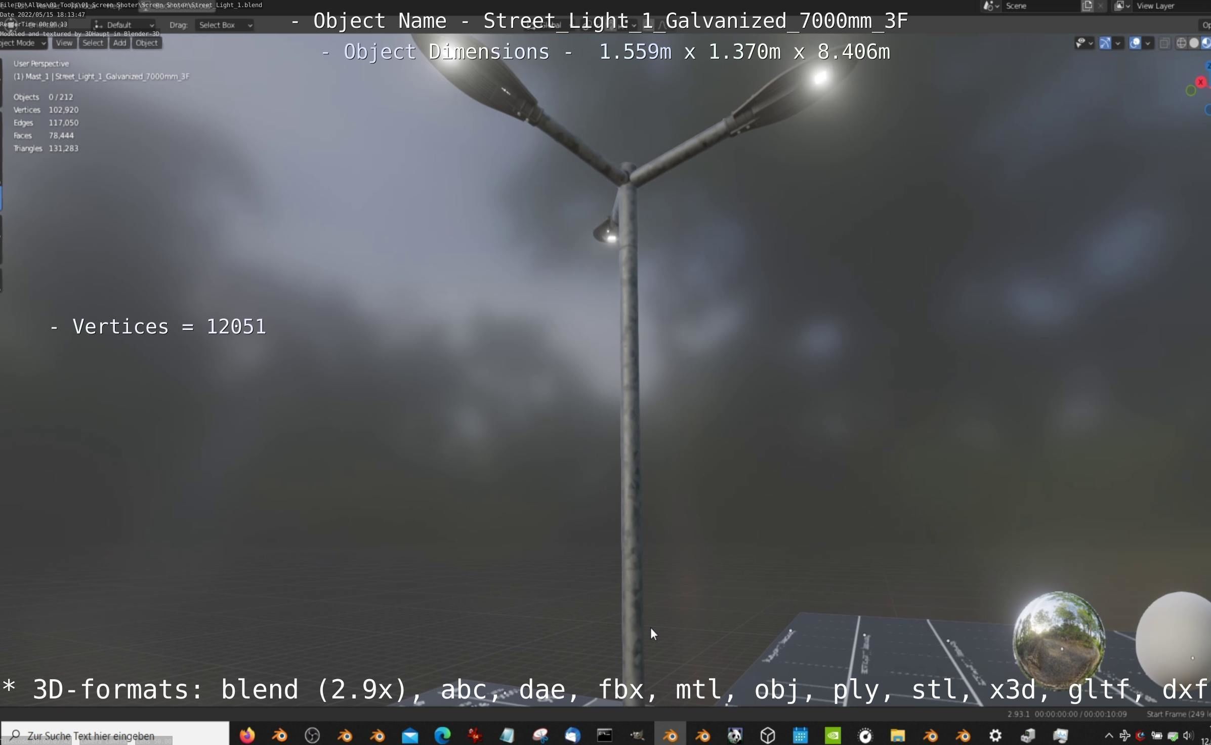 Street Light 1 Galvanized 3D Model Collection_97