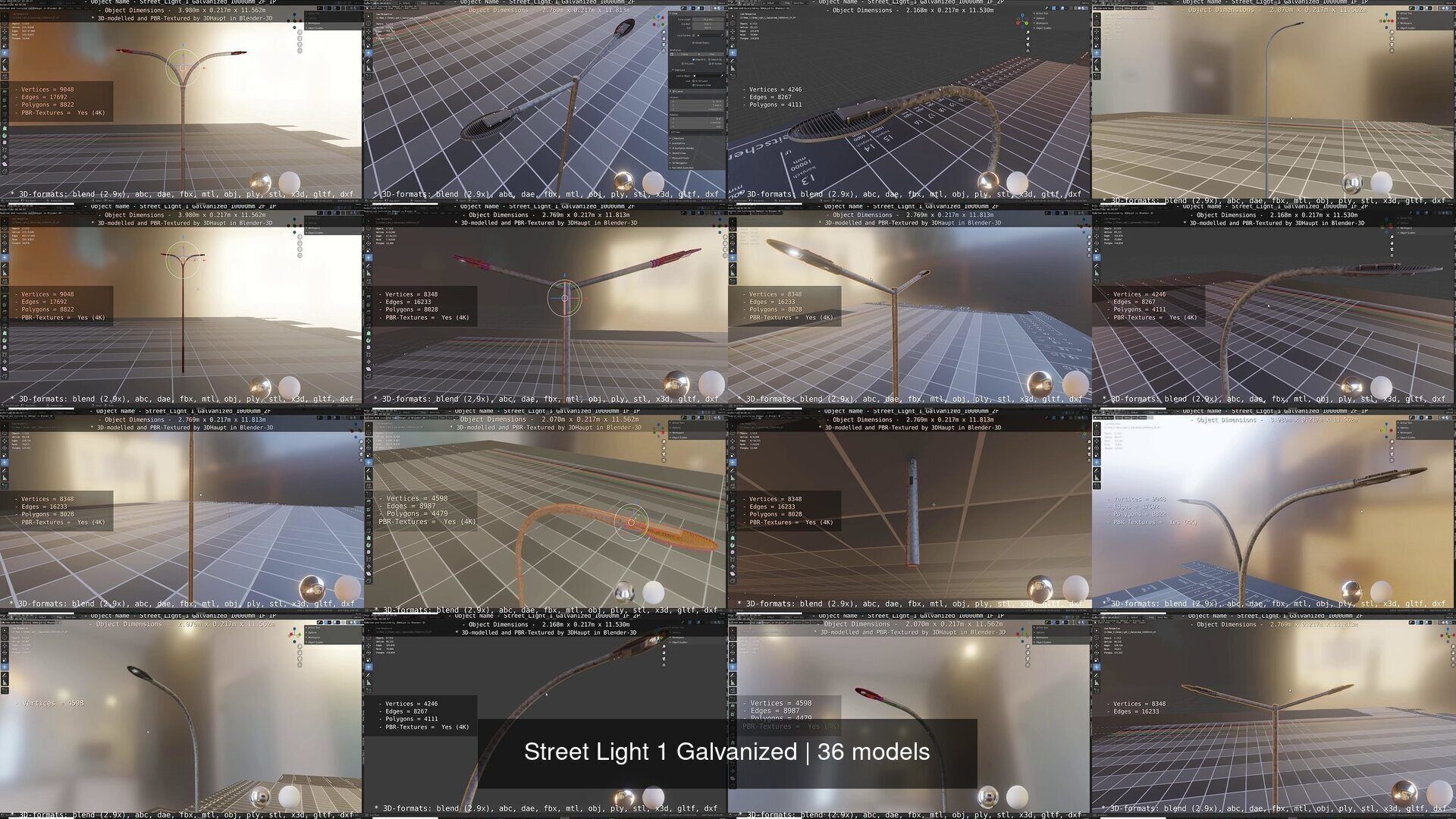 Street Light 1 Galvanized 3D Model Collection_41