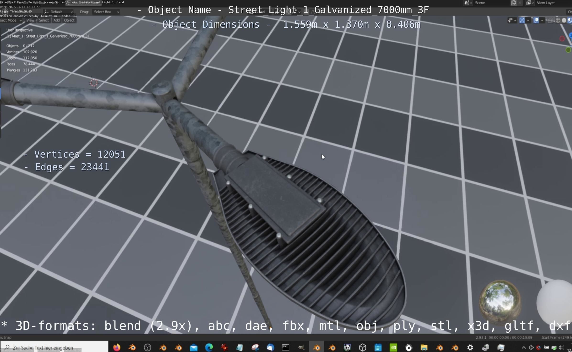 Street Light 1 Galvanized 3D Model Collection_100