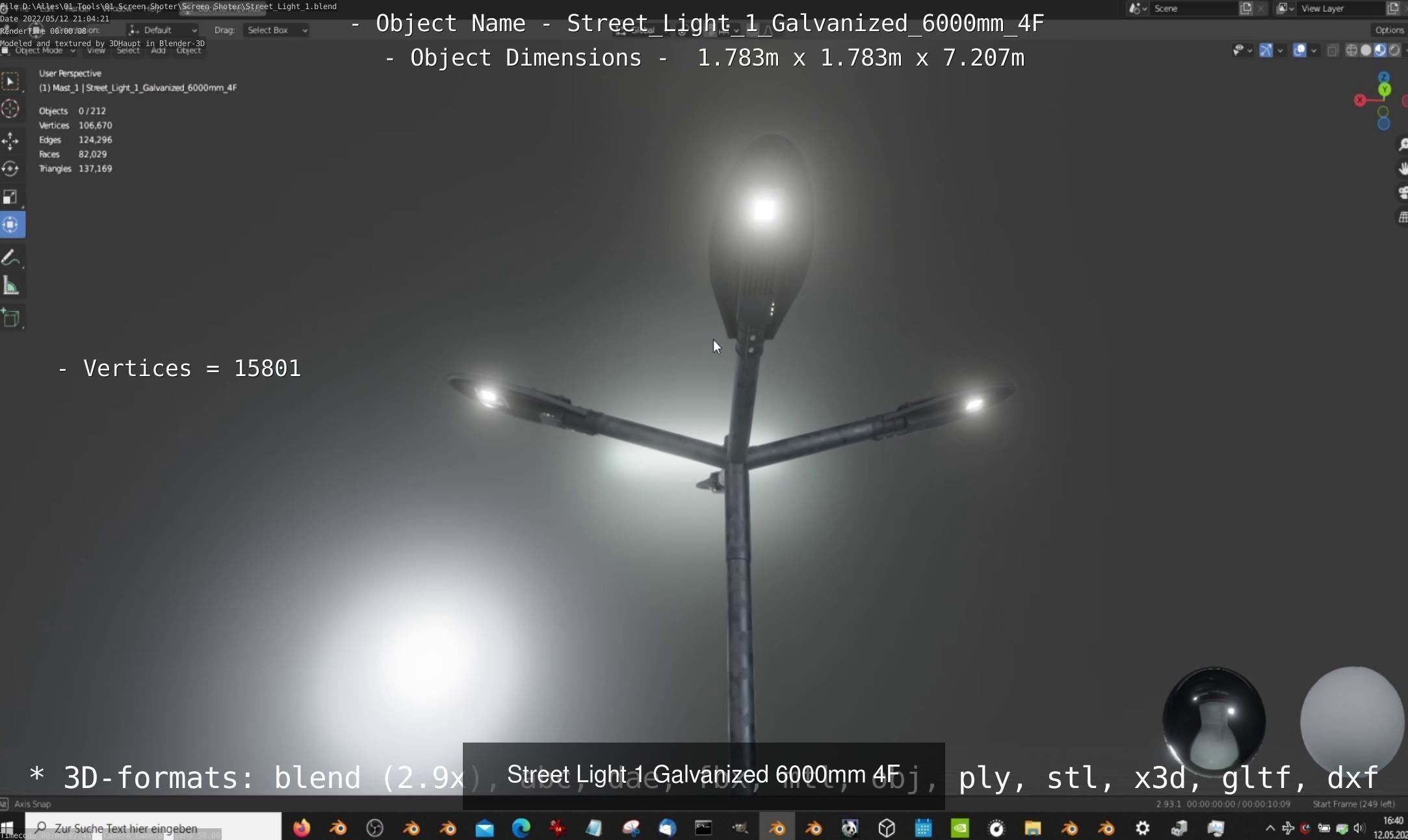 Street Light 1 Galvanized 3D Model Collection_57