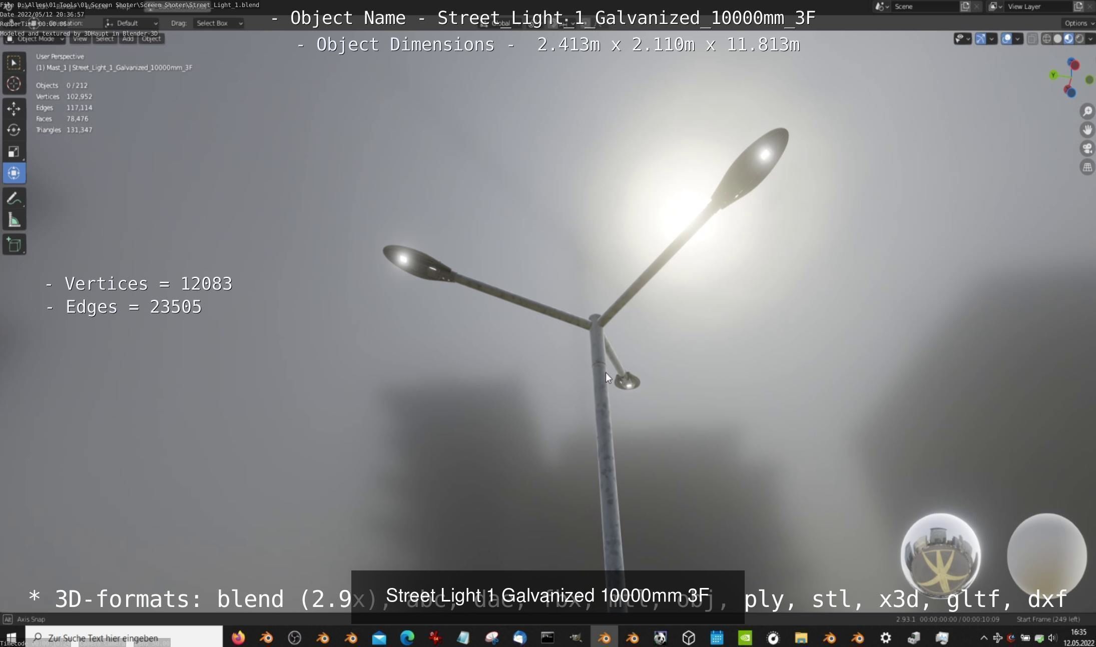 Street Light 1 Galvanized 3D Model Collection_79