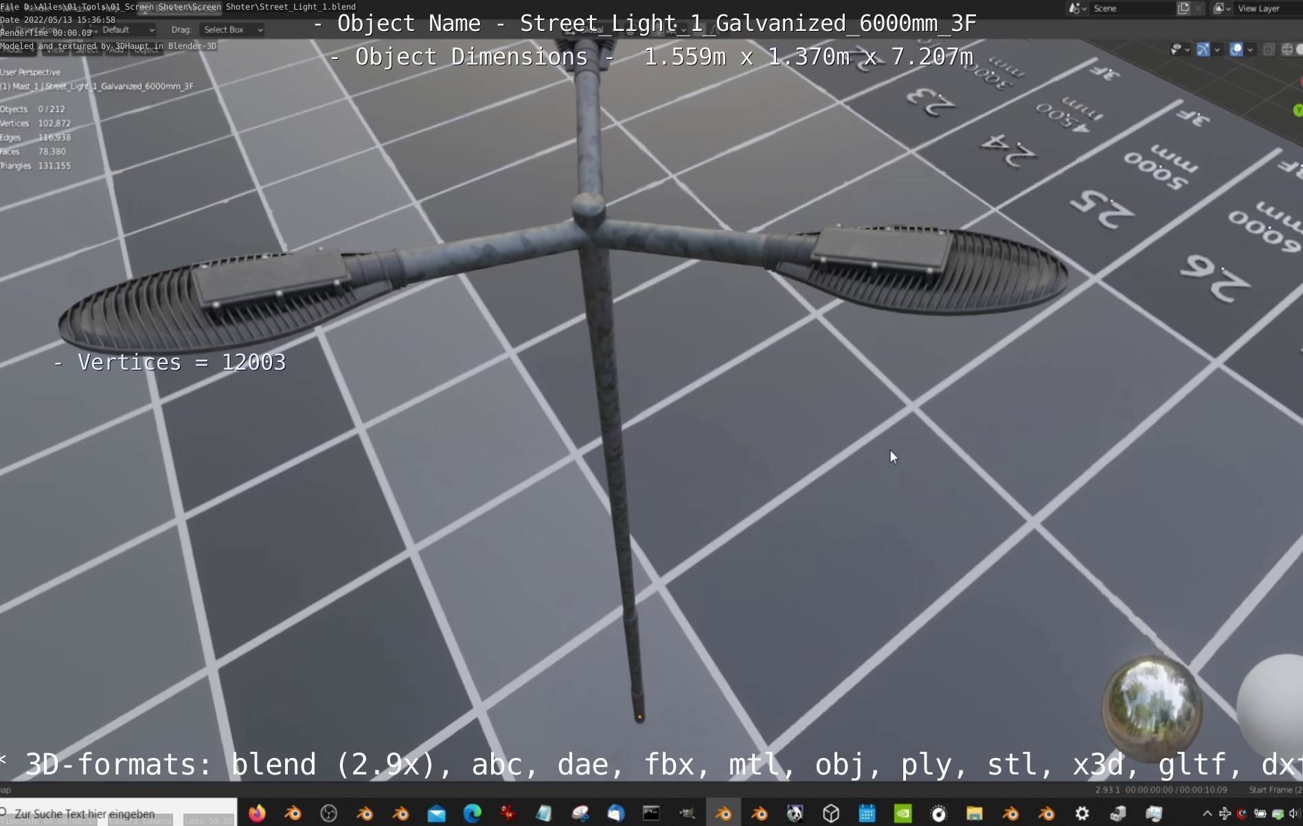 Street Light 1 Galvanized 3D Model Collection_112