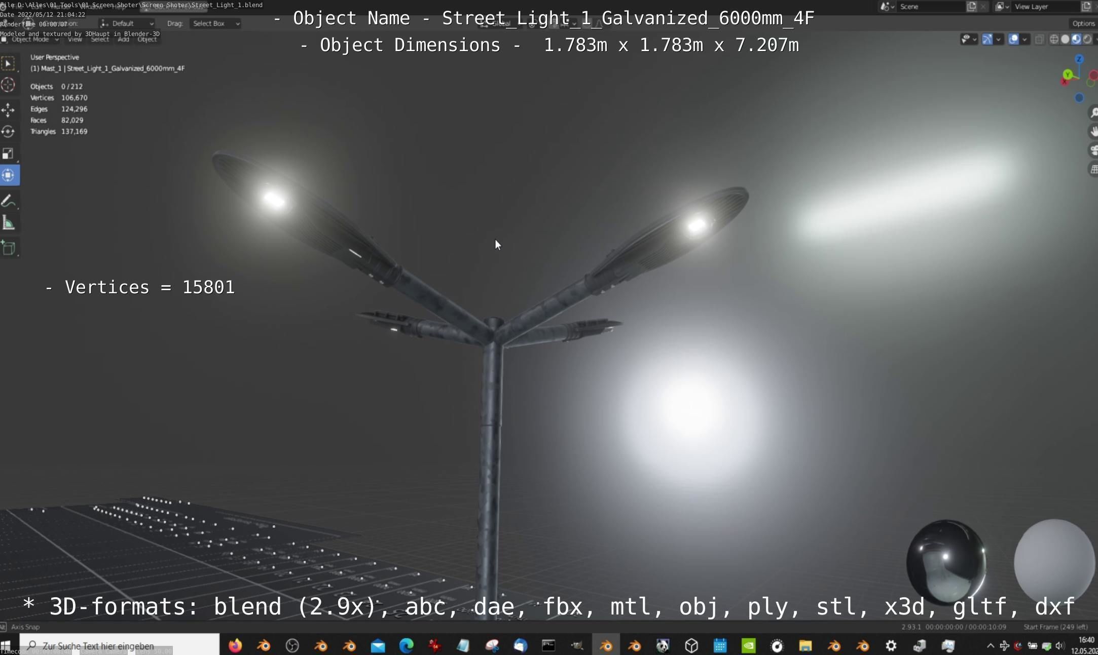 Street Light 1 Galvanized 3D Model Collection_117