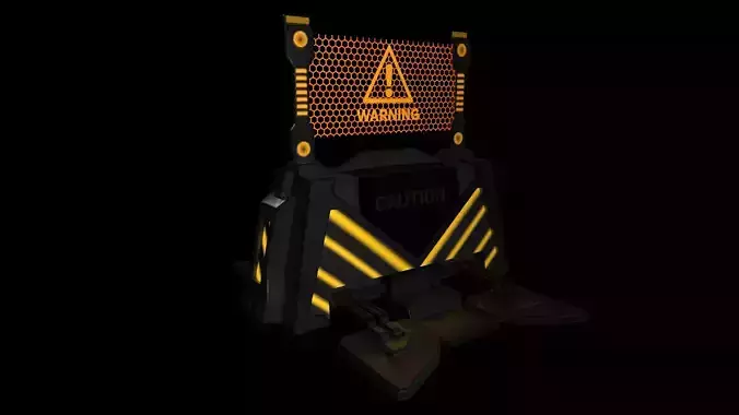 Sci-fi Firewall - Game Ready - Low Poly PBR  3D Model