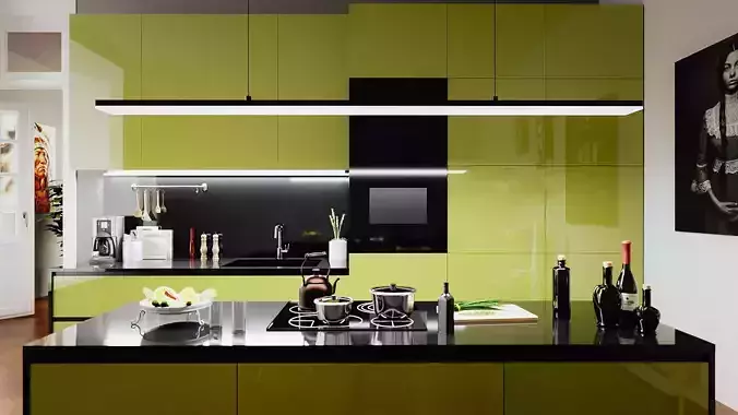 Modern Kitchen with Dining Room