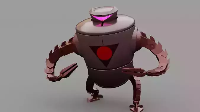 PIXAR VILLAIN ROBOT rigged - animated character 3D model