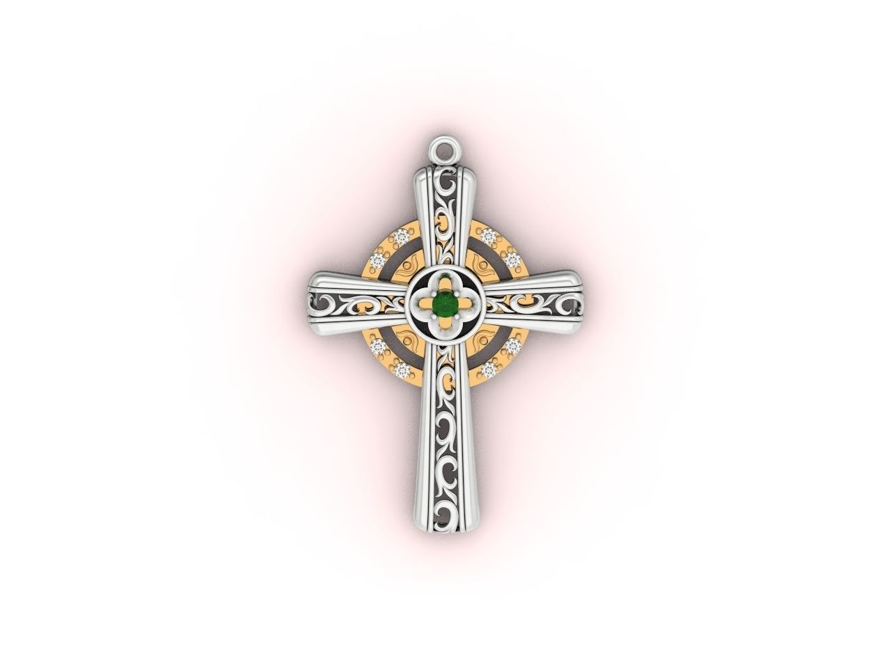pendant cross religion 3D print model_20