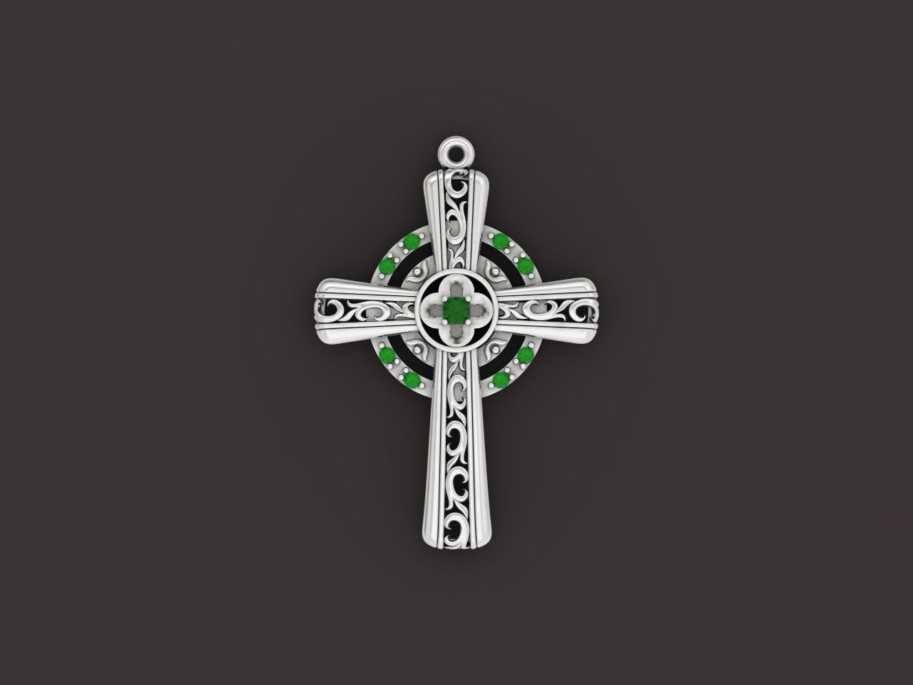 pendant cross religion 3D print model_14