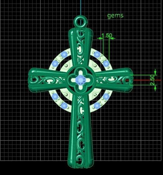 pendant cross religion 3D print model_30