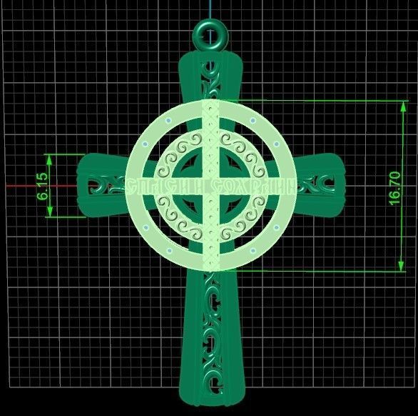 pendant cross religion 3D print model_26