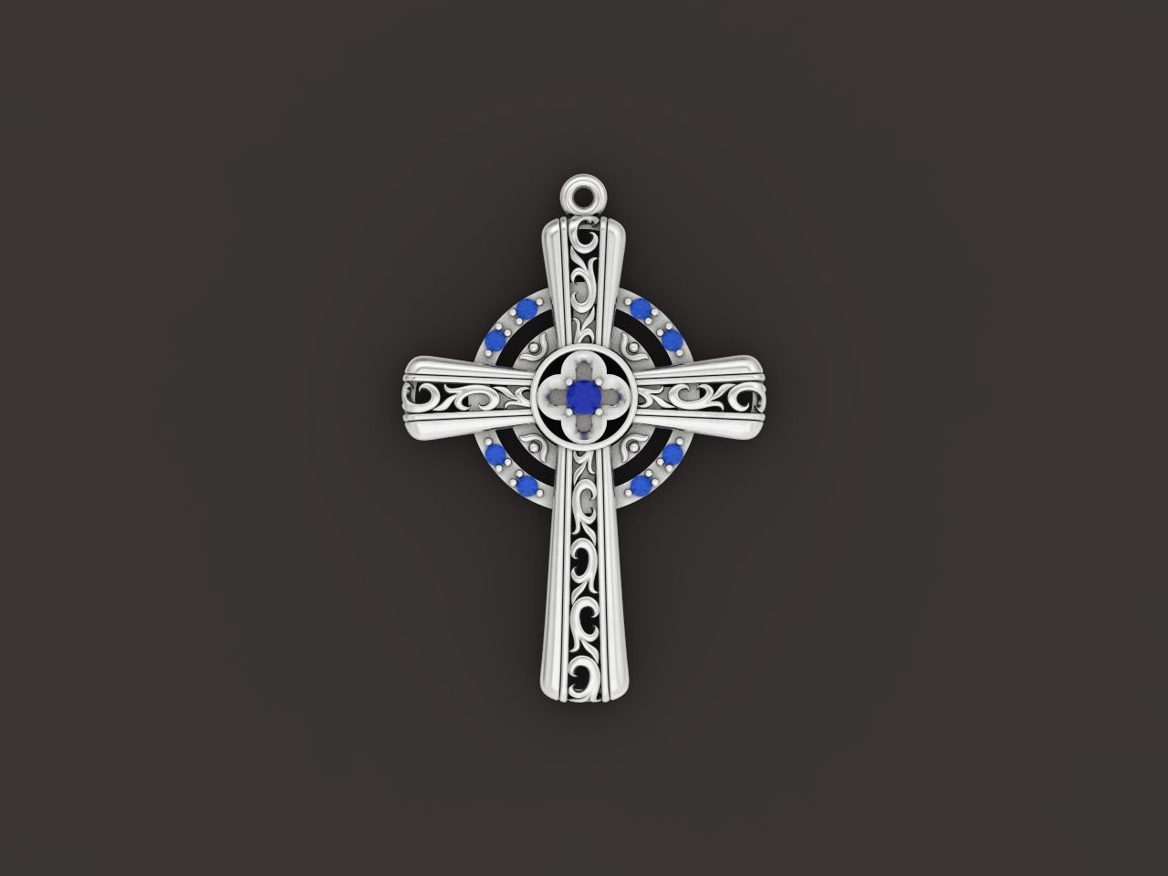 pendant cross religion 3D print model_12