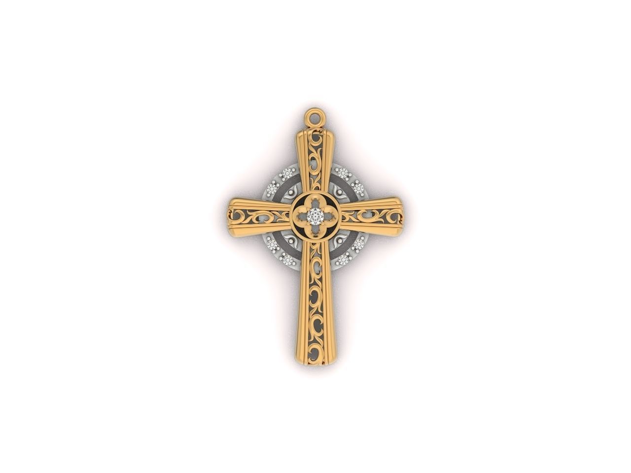 pendant cross religion 3D print model_1