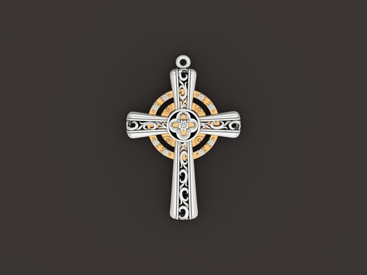 pendant cross religion 3D print model_15