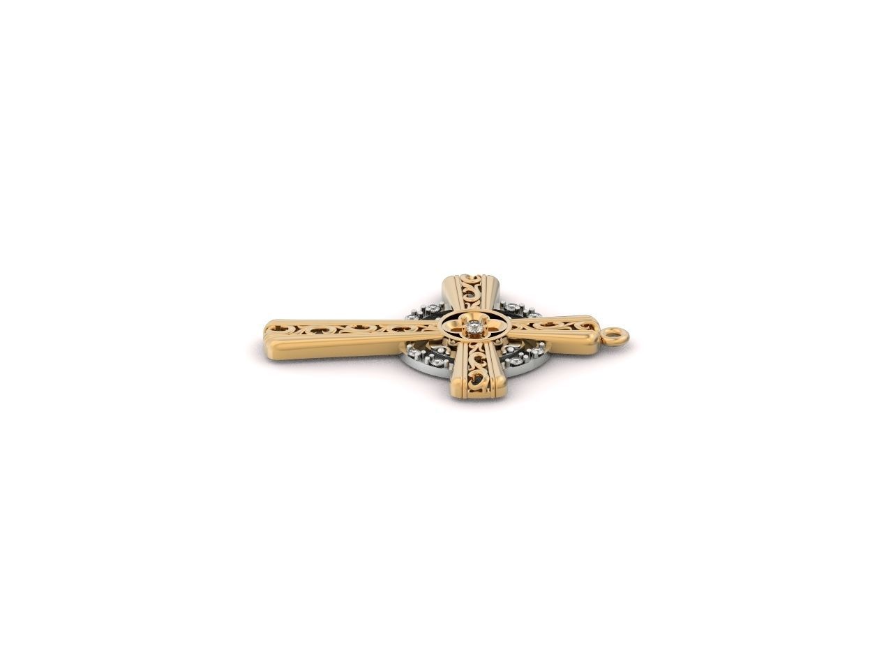 pendant cross religion 3D print model_5