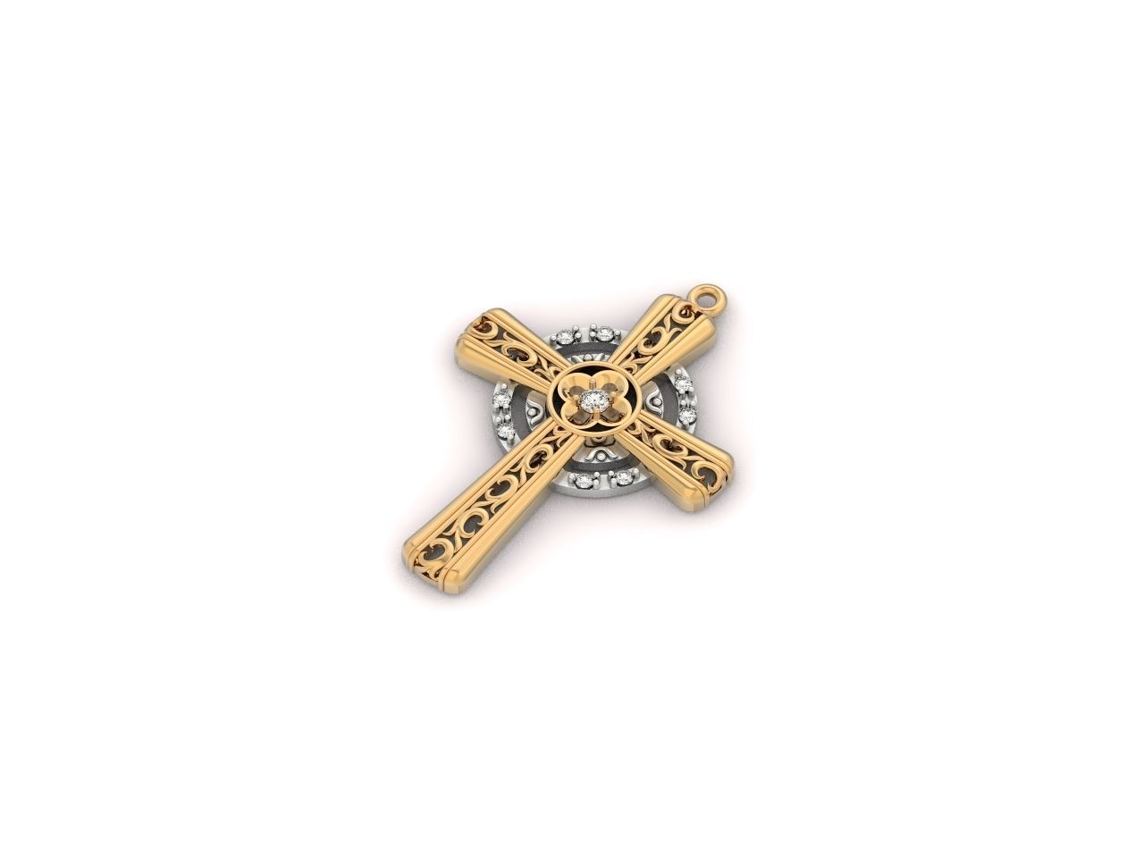 pendant cross religion 3D print model_4