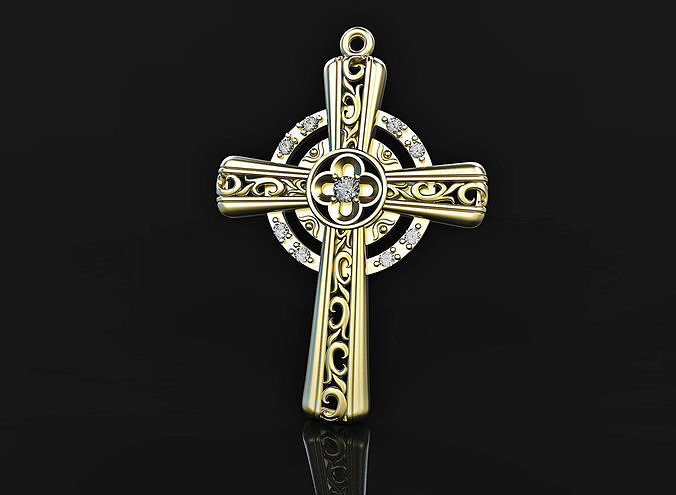 pendant cross religion 3D print model