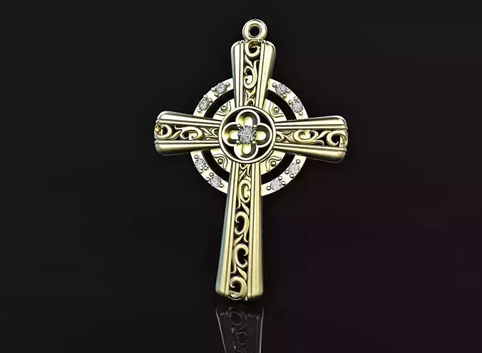 pendant cross religion 3D print model