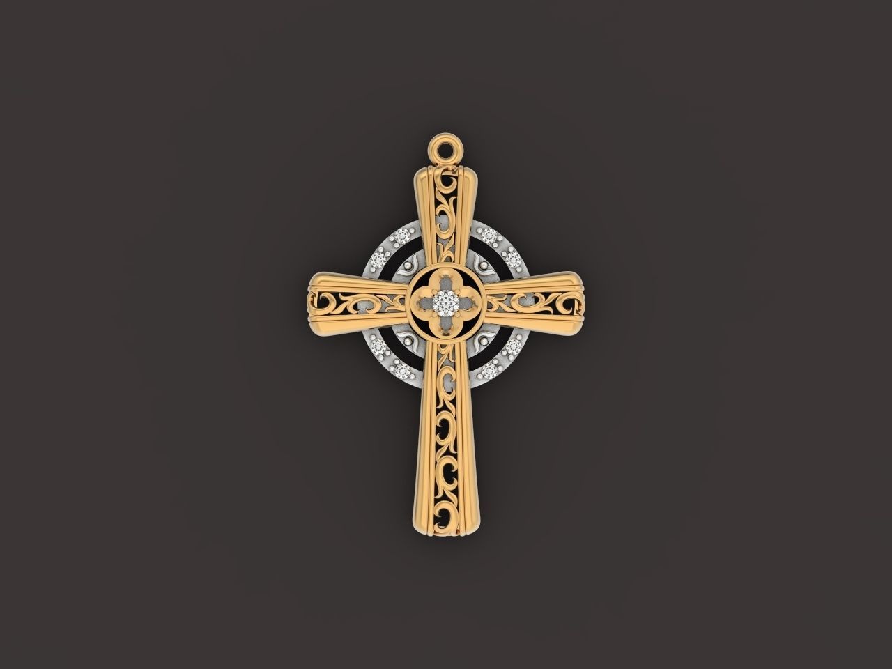 pendant cross religion 3D print model_6