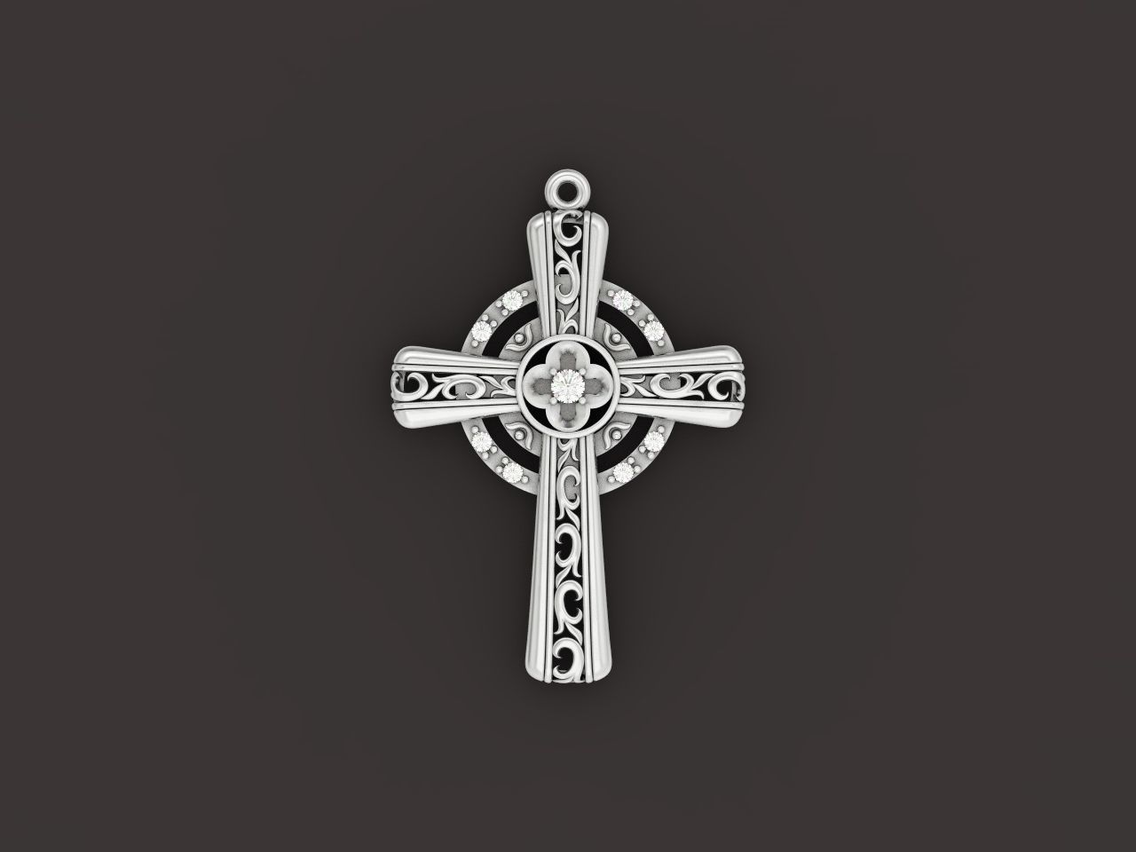 pendant cross religion 3D print model_13