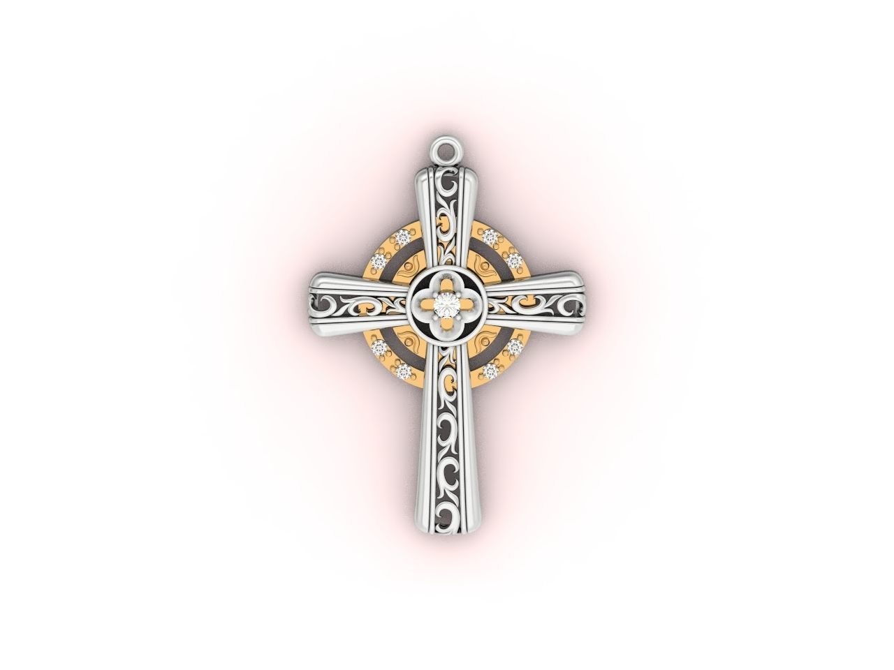 pendant cross religion 3D print model_21