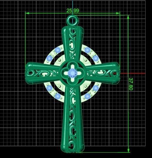 pendant cross religion 3D print model_22