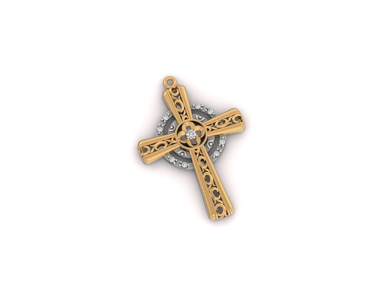 pendant cross religion 3D print model_2