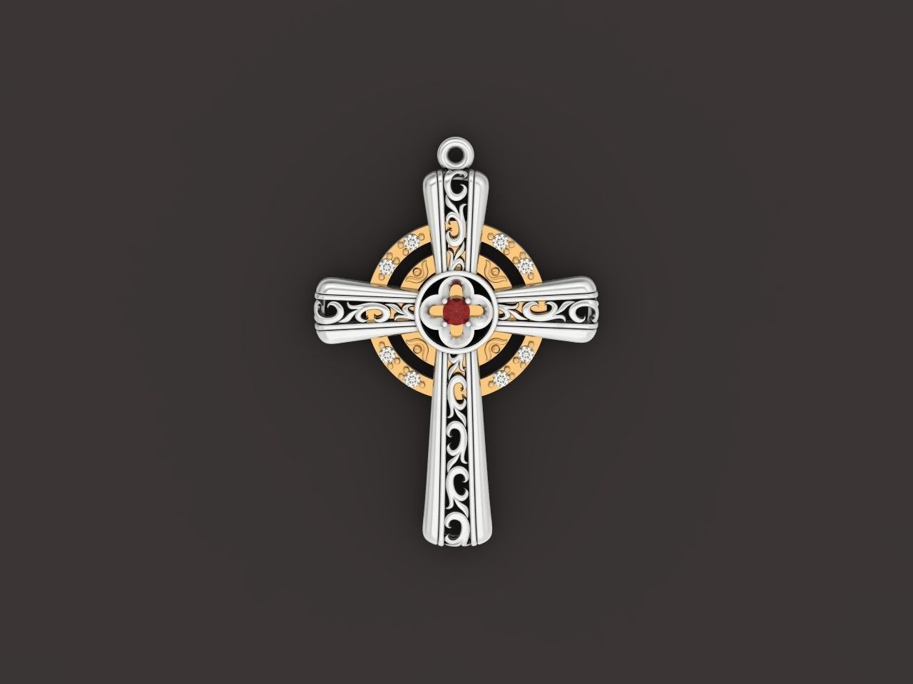 pendant cross religion 3D print model_17