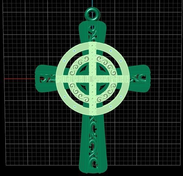 pendant cross religion 3D print model_25