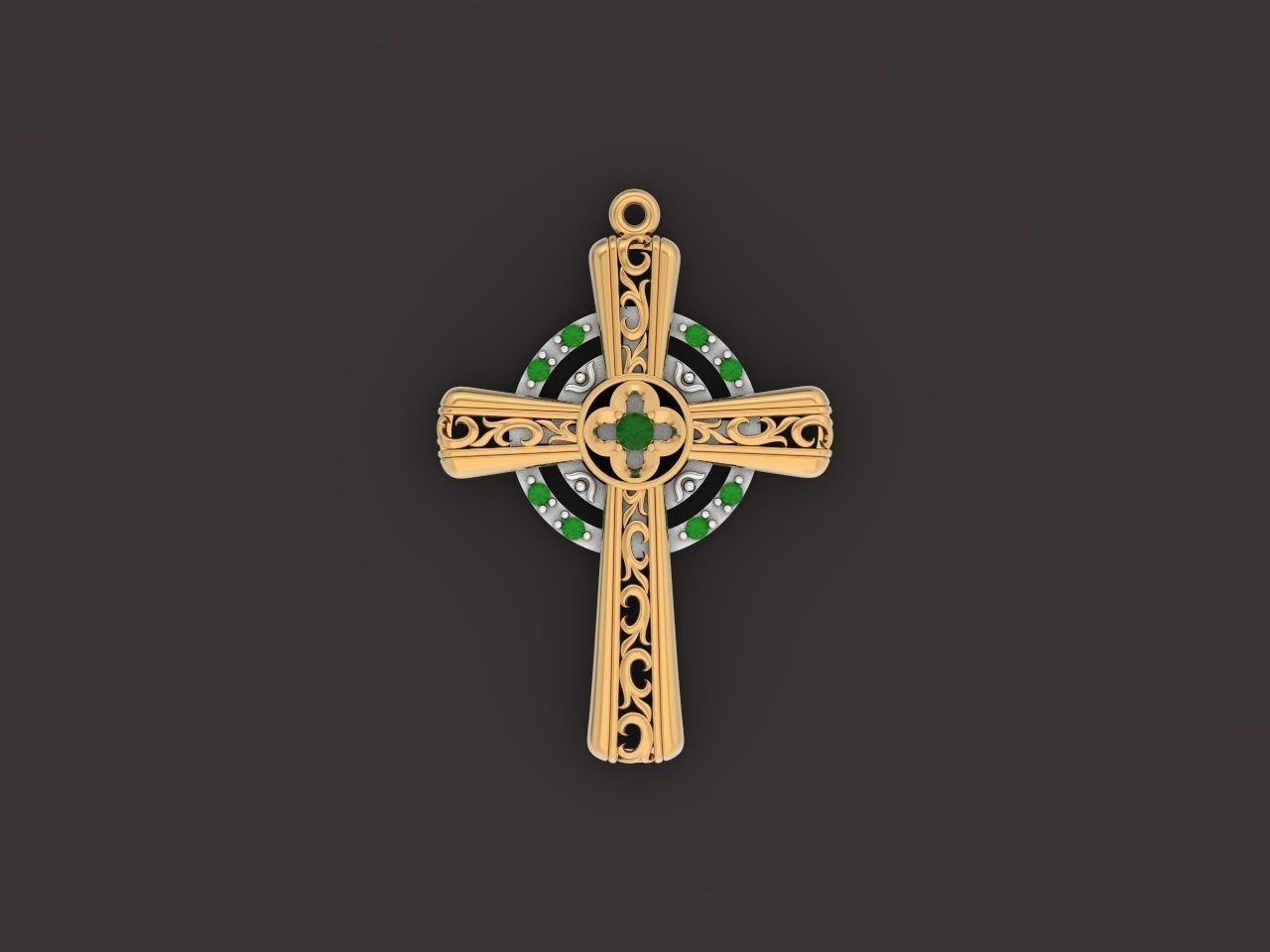 pendant cross religion 3D print model_10