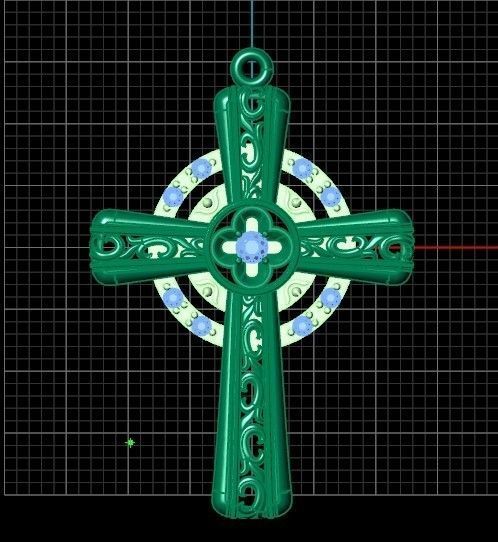 pendant cross religion 3D print model_23