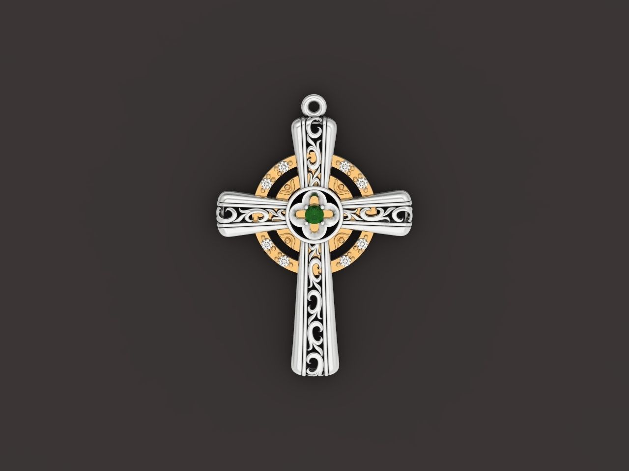 pendant cross religion 3D print model_19