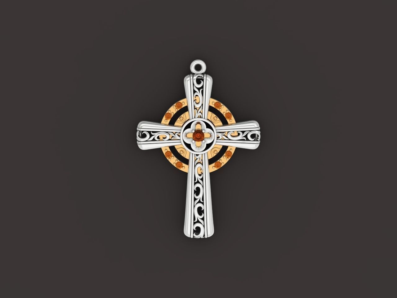 pendant cross religion 3D print model_16
