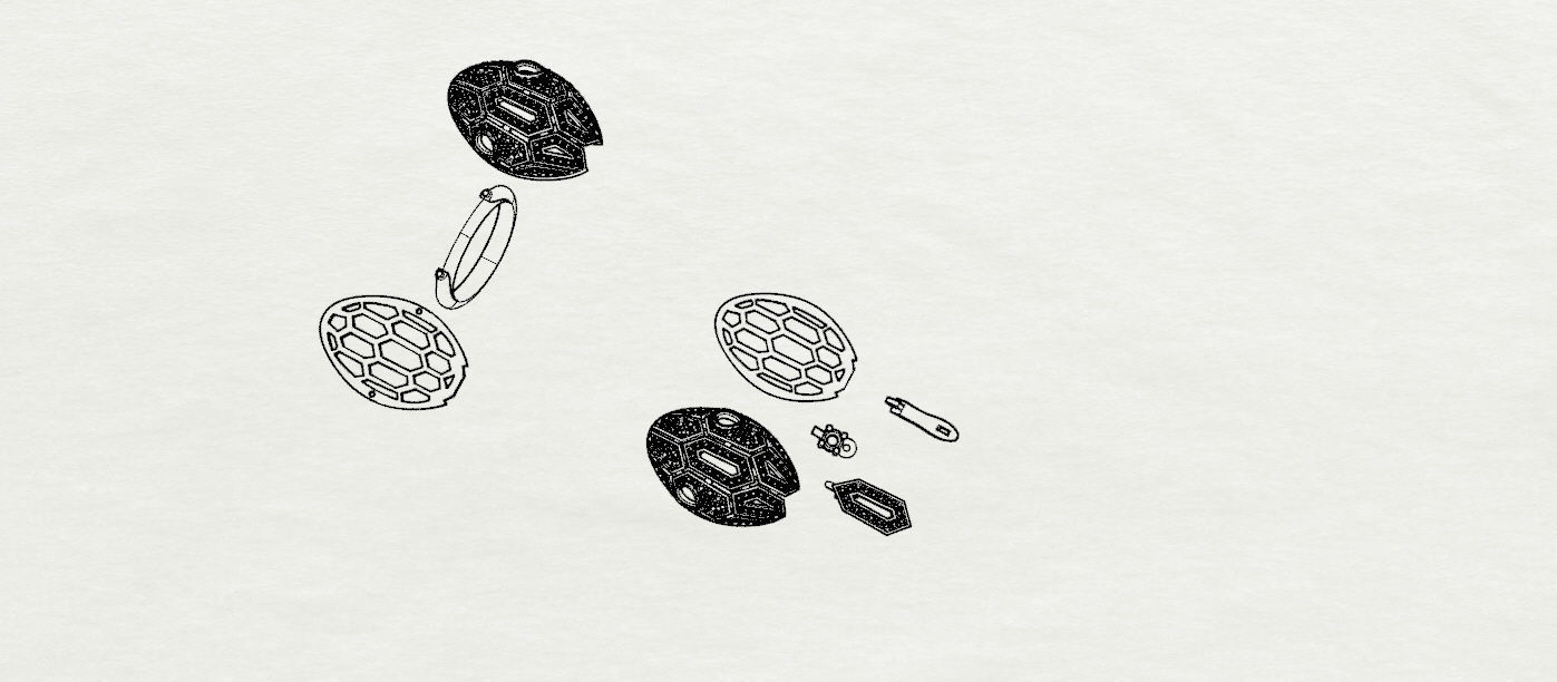 BVLGARI Ring and Earrings 3D print model_12