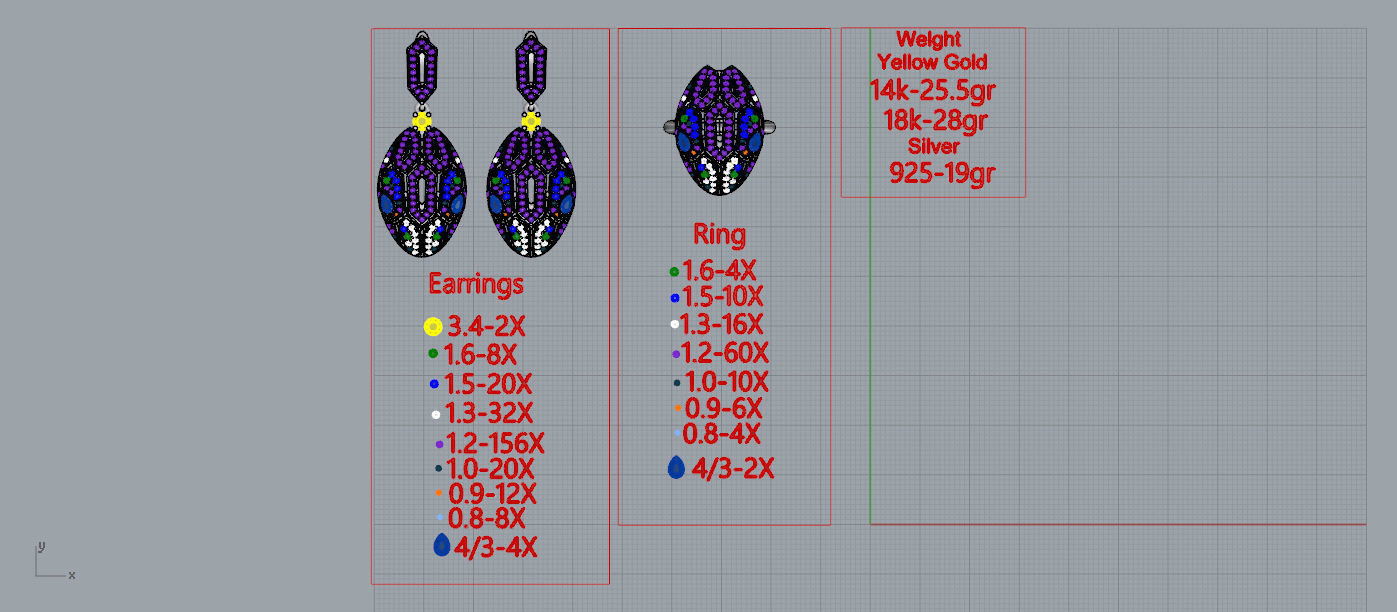 BVLGARI Ring and Earrings 3D print model_4