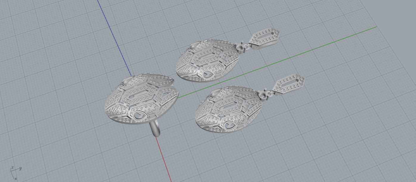 BVLGARI Ring and Earrings 3D print model_6