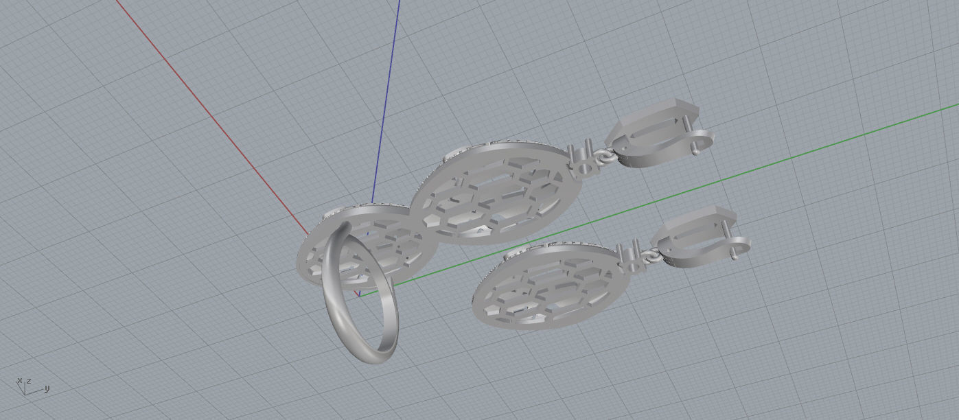 BVLGARI Ring and Earrings 3D print model_7