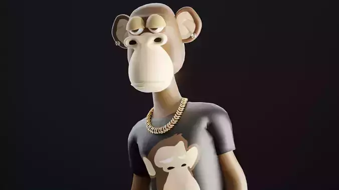 NFT Ape with Clothes Low-poly 3D model