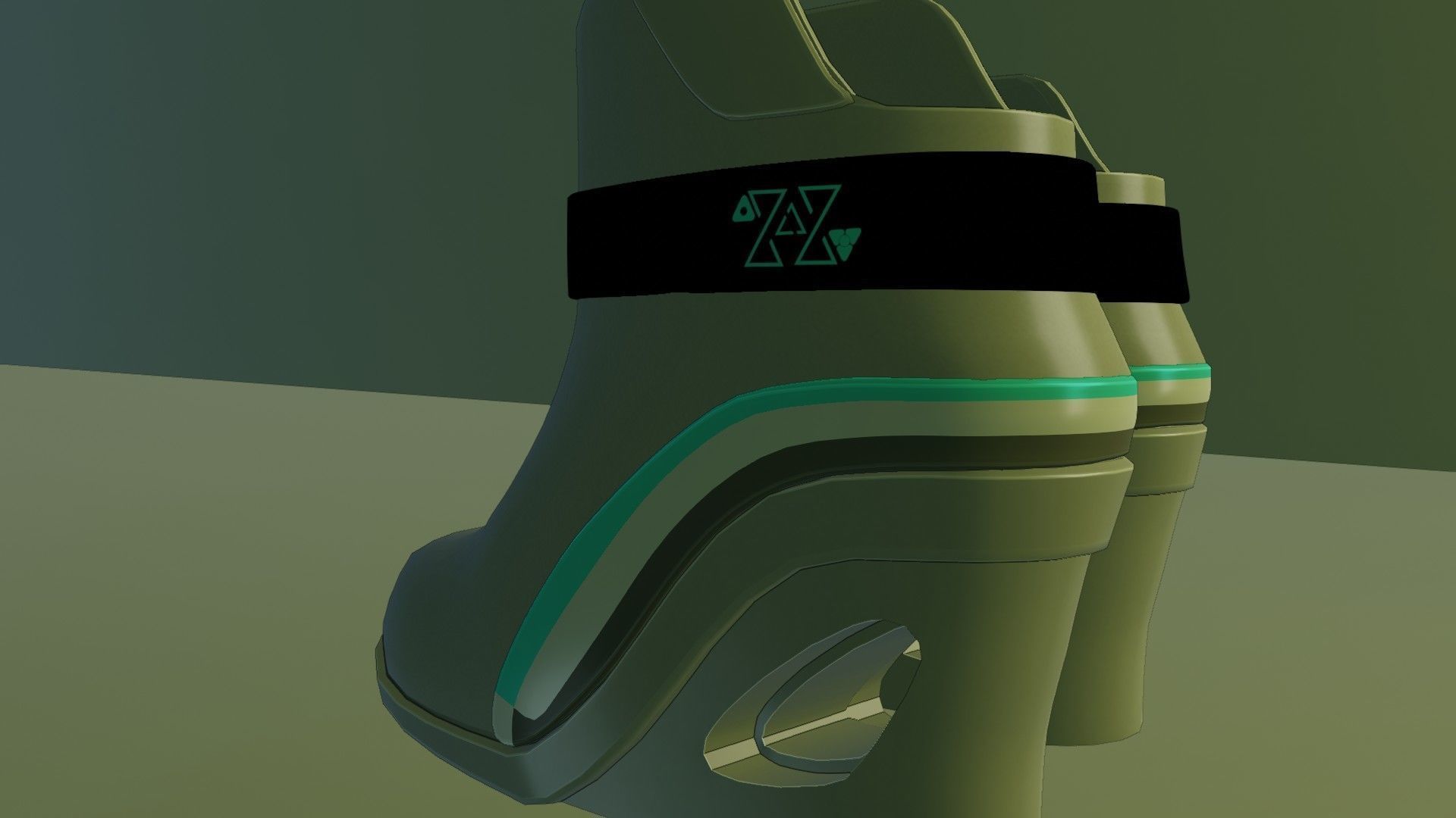 Female Boots Sci-Fi Low-poly 3D model_17