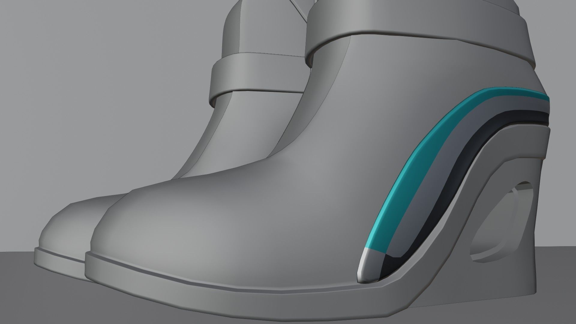 Female Boots Sci-Fi Low-poly 3D model_4