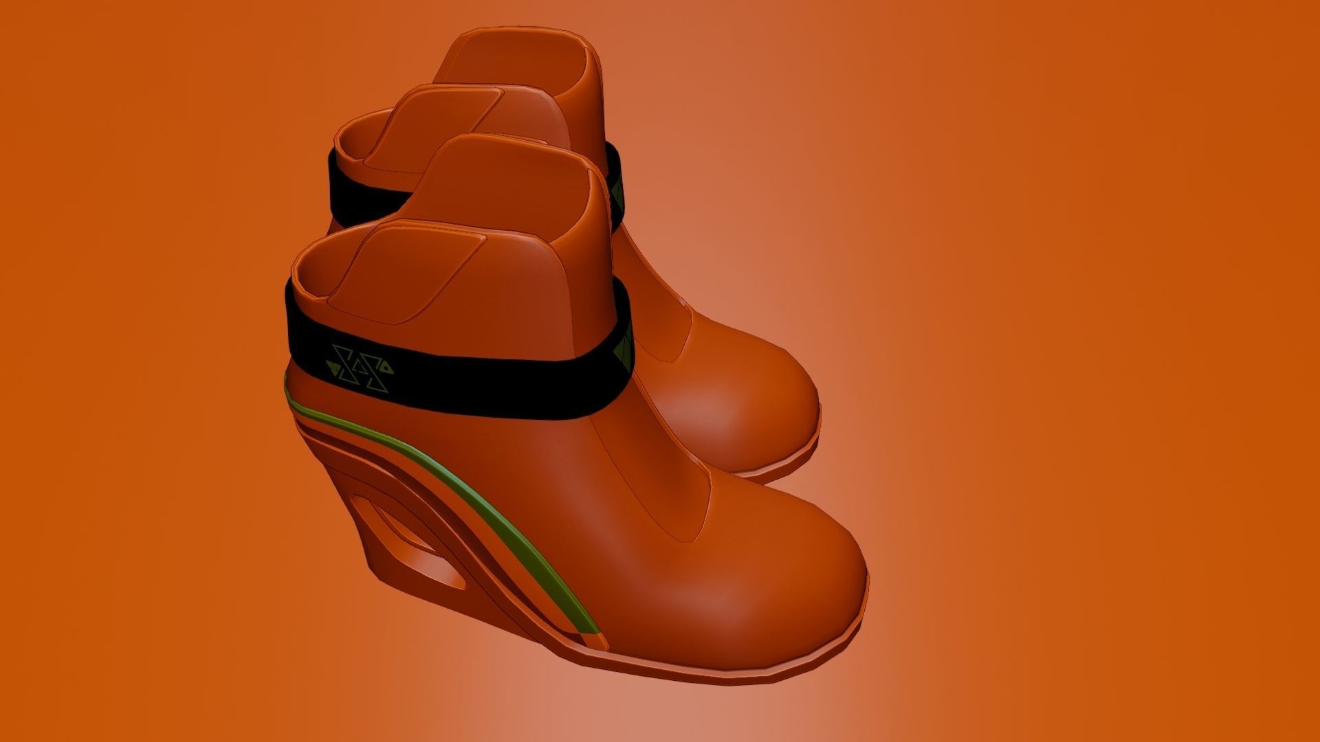 Female Boots Sci-Fi Low-poly 3D model_21