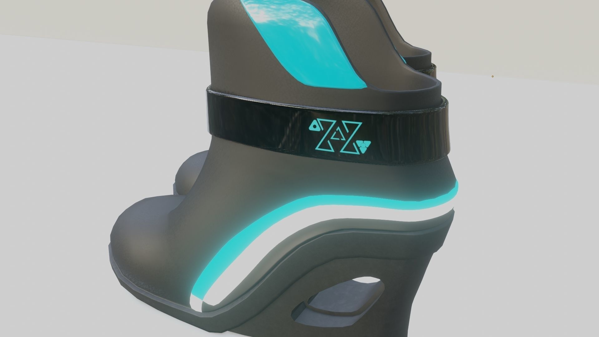Female Boots Sci-Fi Low-poly 3D model_33