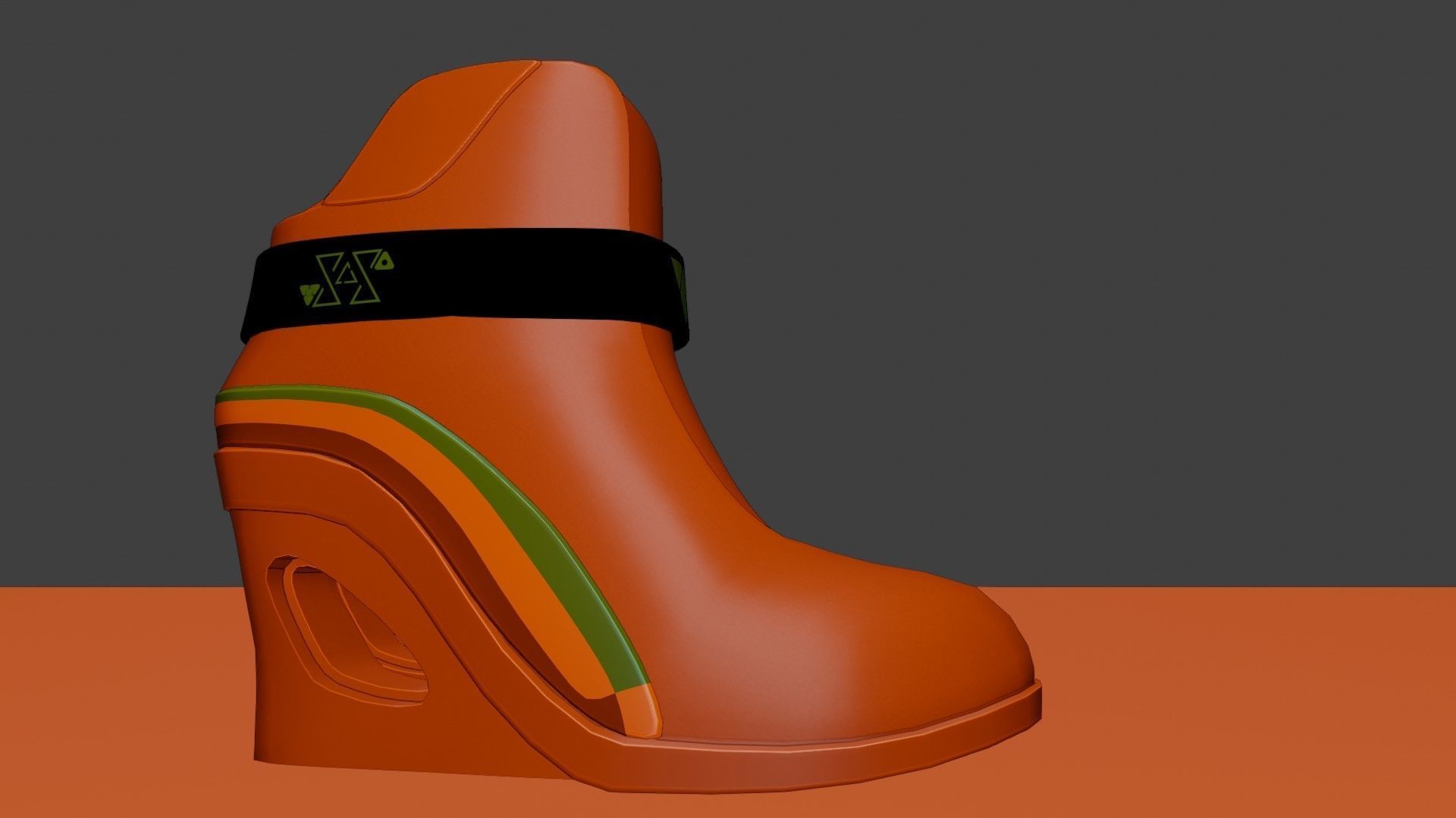 Female Boots Sci-Fi Low-poly 3D model_20