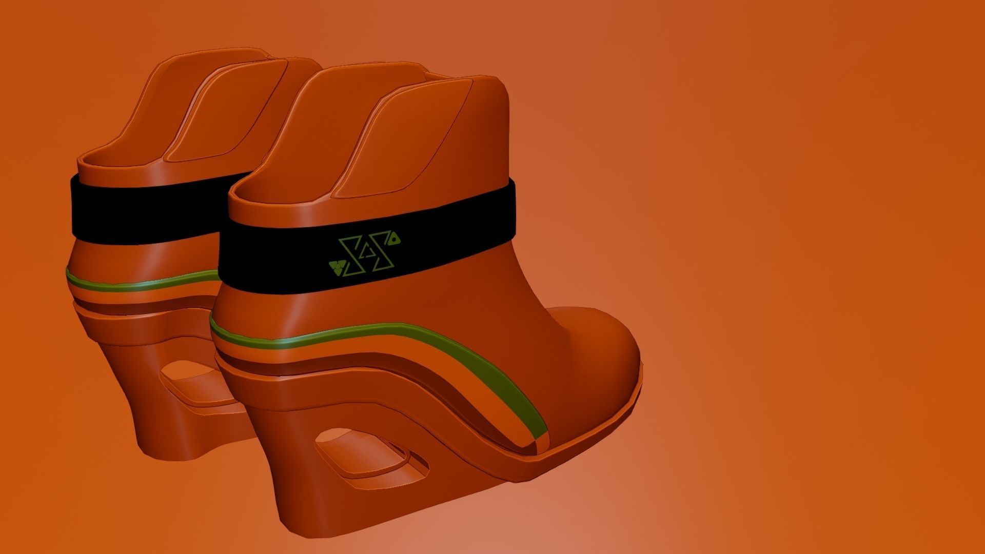 Female Boots Sci-Fi Low-poly 3D model_22