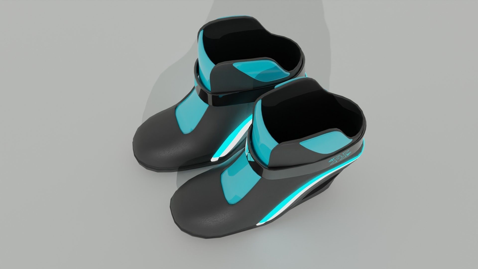 Female Boots Sci-Fi Low-poly 3D model_37