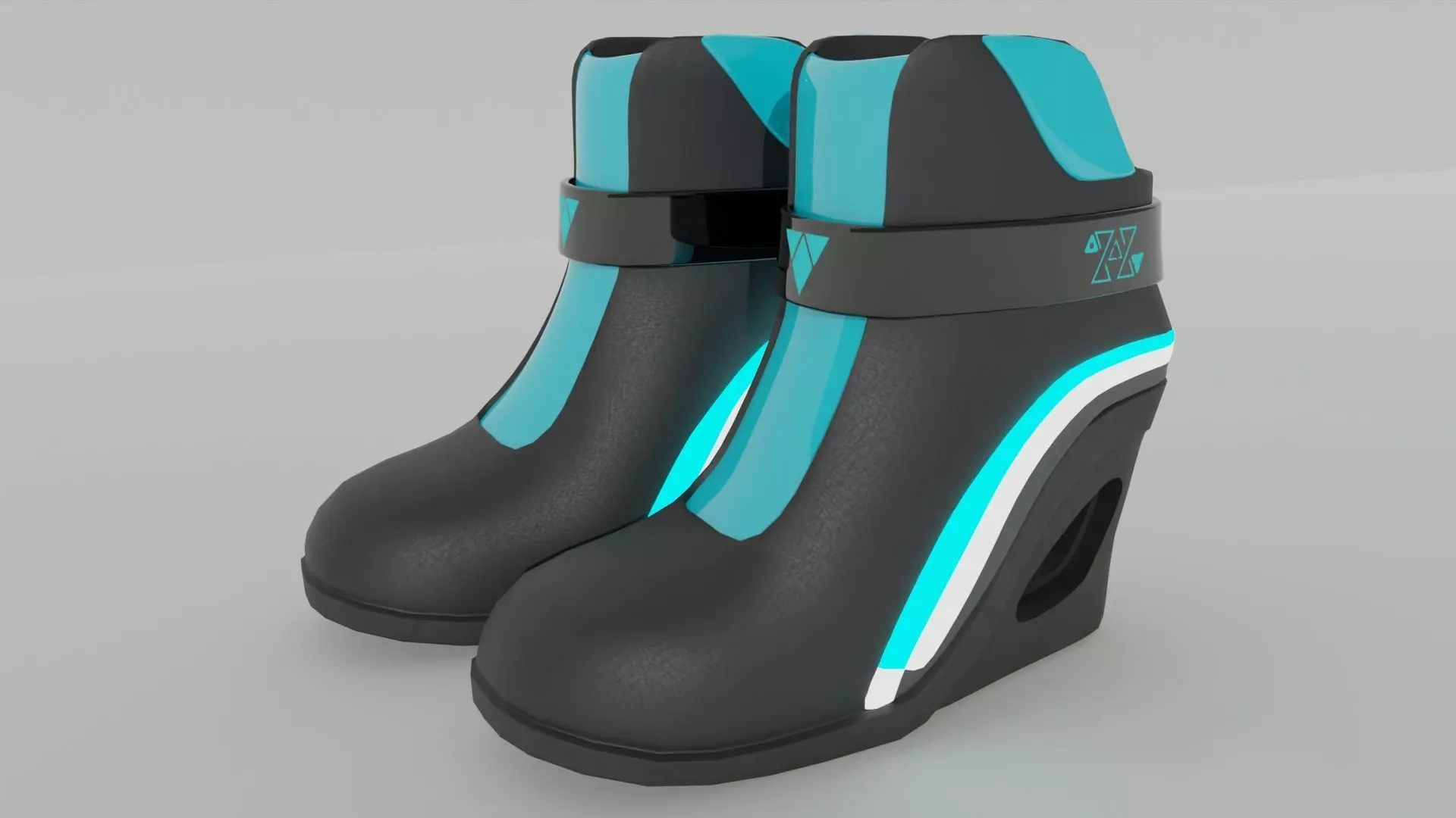 Female Boots Sci-Fi Low-poly 3D model_0