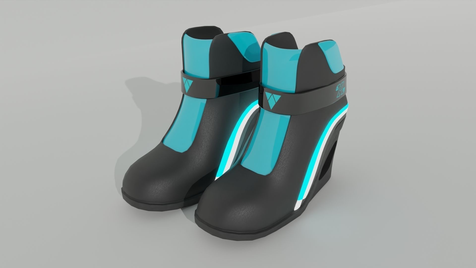 Female Boots Sci-Fi Low-poly 3D model_36