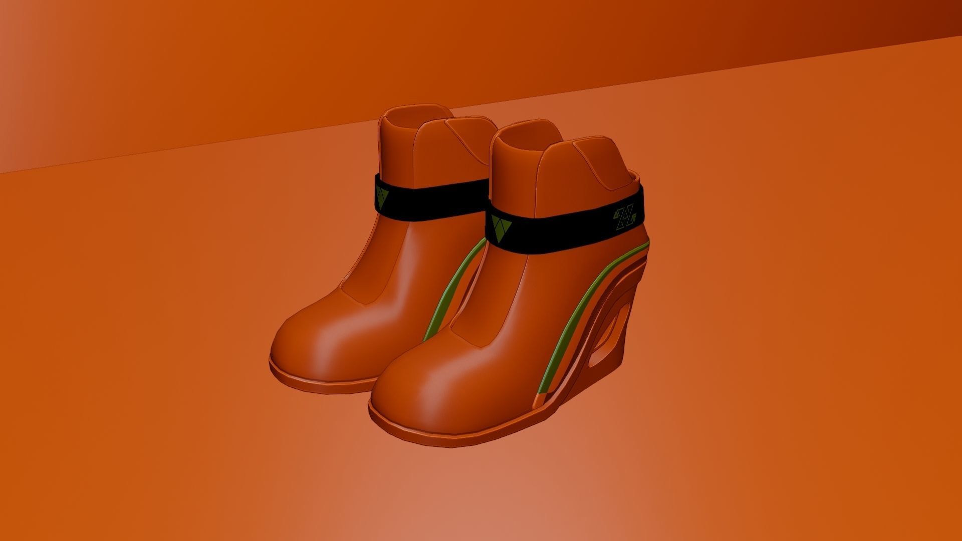 Female Boots Sci-Fi Low-poly 3D model_19